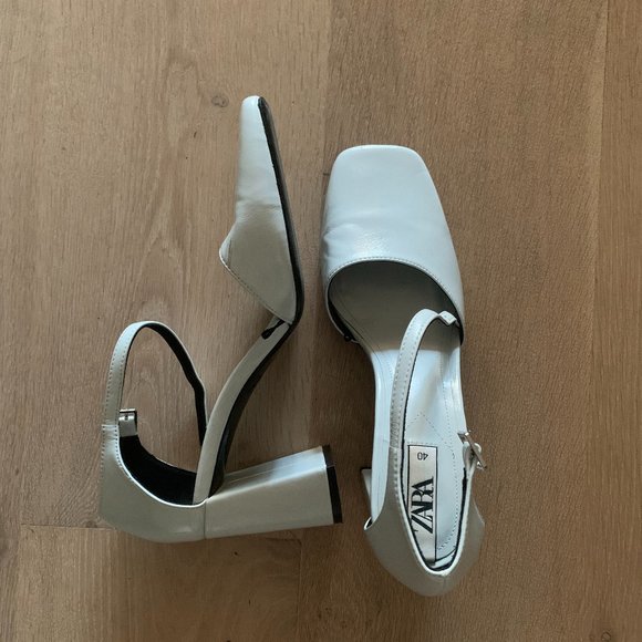 zara light blue heels